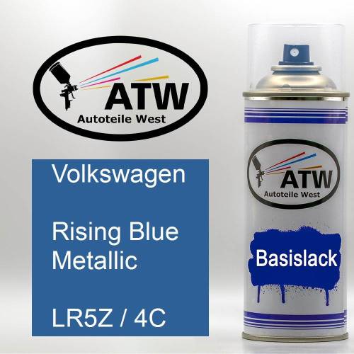 Volkswagen, Rising Blue Metallic, LR5Z / 4C: 400ml Sprühdose, von ATW Autoteile West.